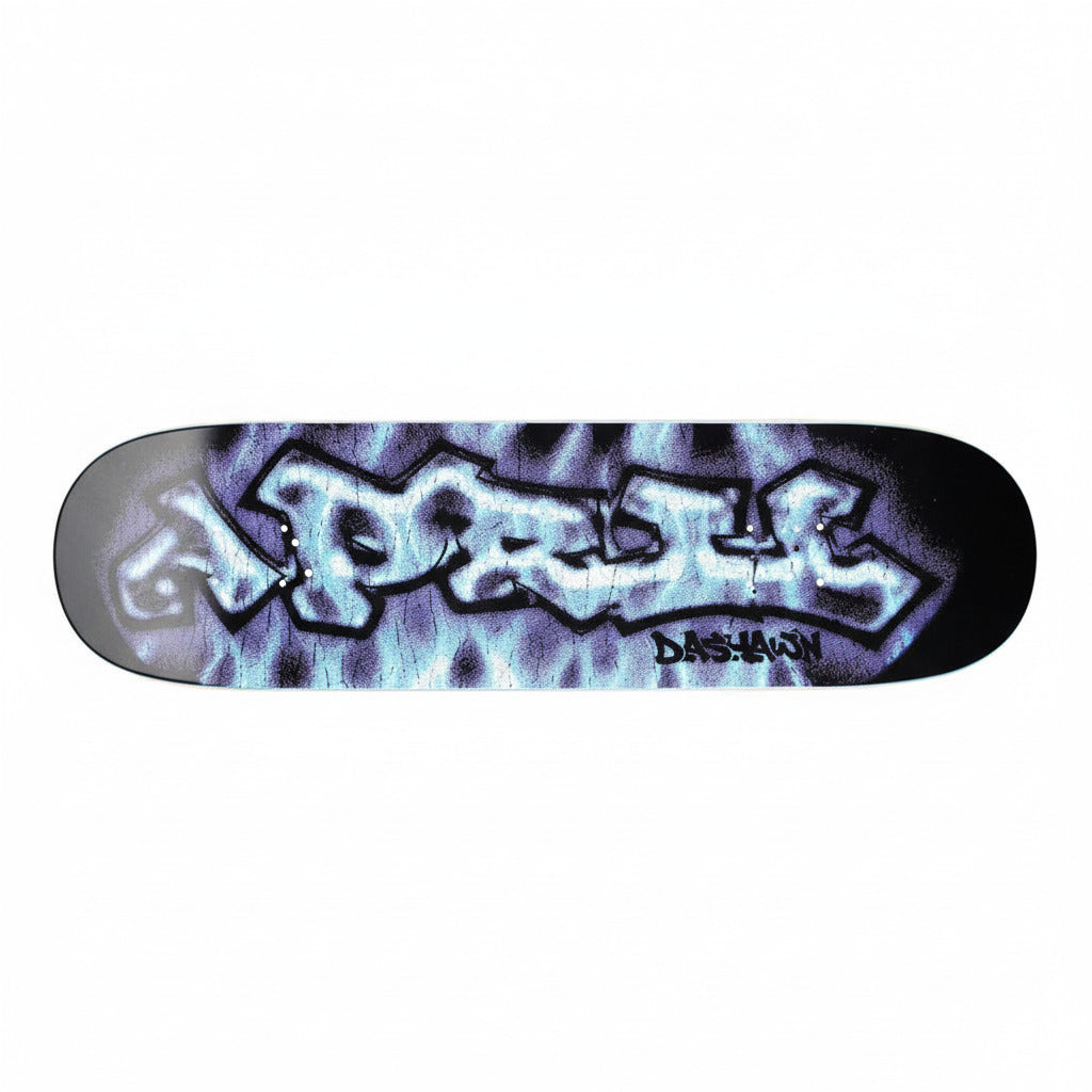 Planche de skateboard APRIL DASHAWN JORDAN - CLEAR FLAME, deck de skateboard avec motif transparent et flamme.