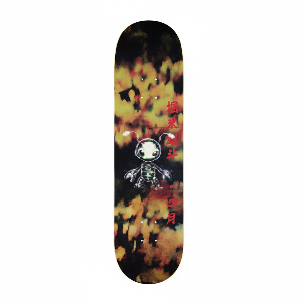 Planche de skateboard APRIL YUTO HORIGOME - BUGGIN avec design coloré et graphique, vue de dessus de la deck.