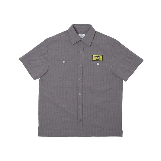 HODDLE HDL SEERSUCKER SHORT SLEEVE SHIRT - GREY Hoddle