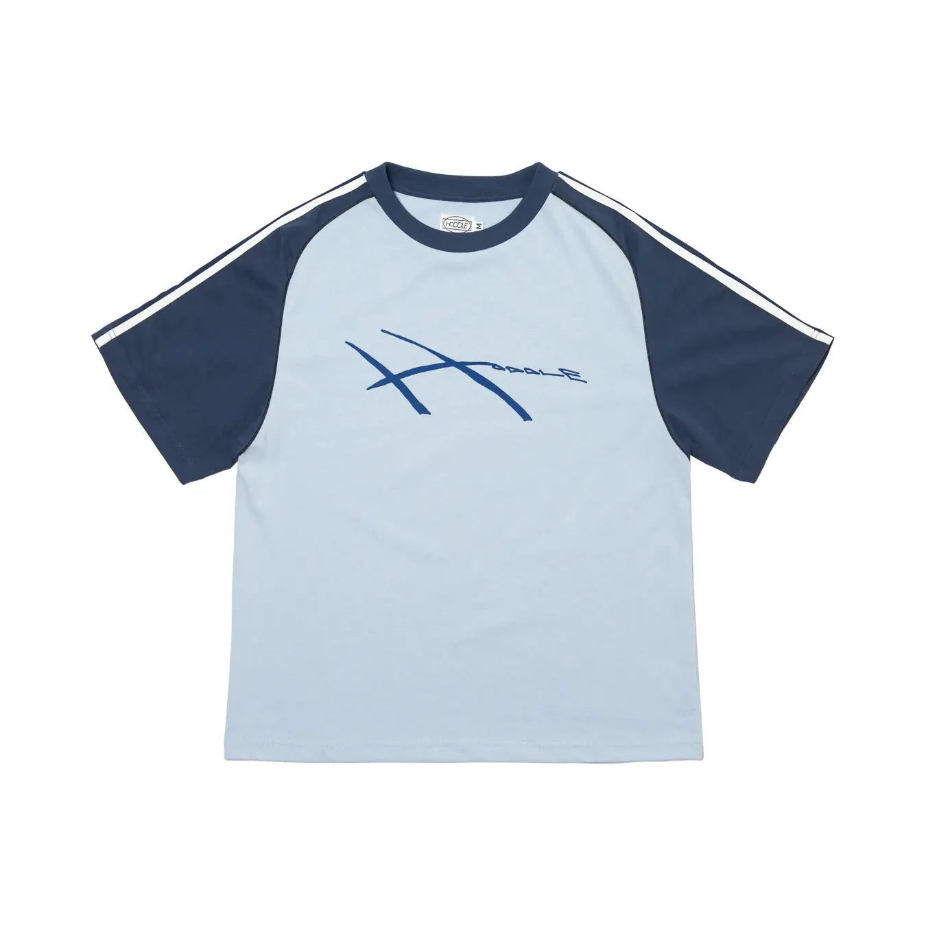 HODDLE WARPED JERSEY TEE - BLUE / NAVY Hoddle