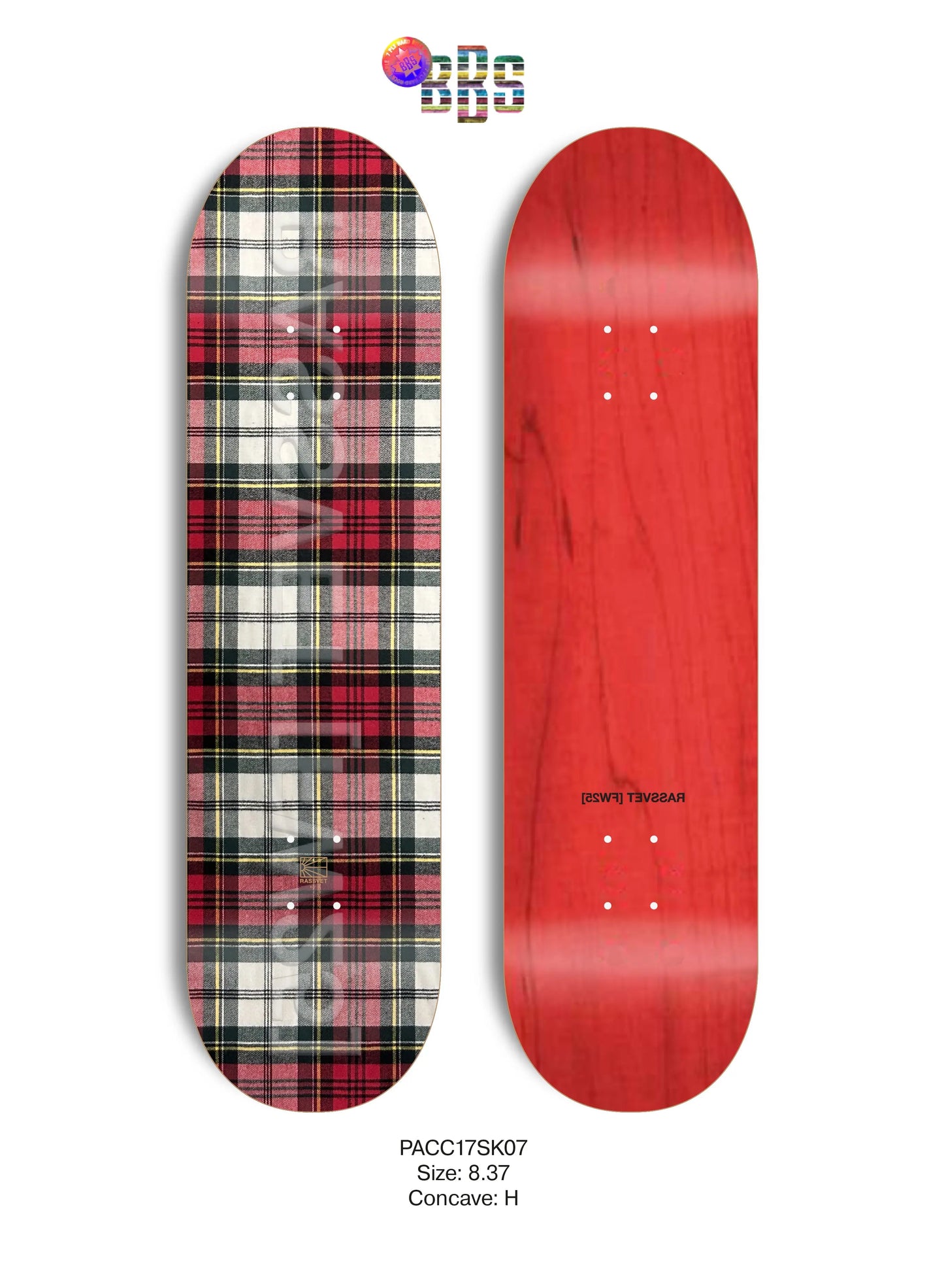 RASSVET PLAID COLLECTION TEAM DECK - 8.375