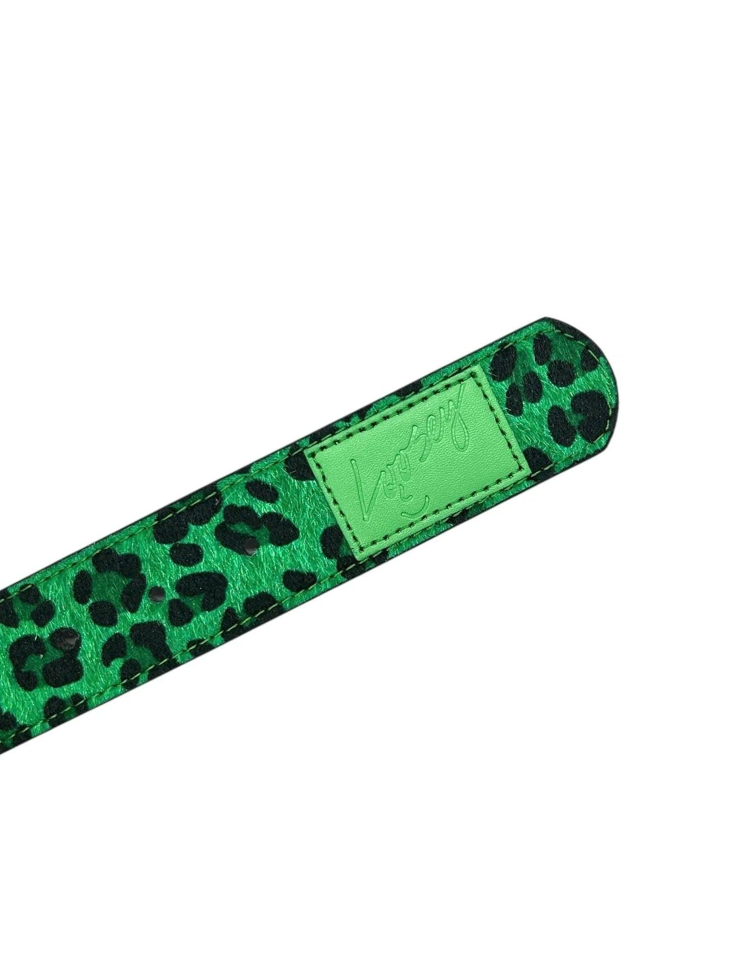 LOOSEY Studded Green Cheetah Belt Loosey love you