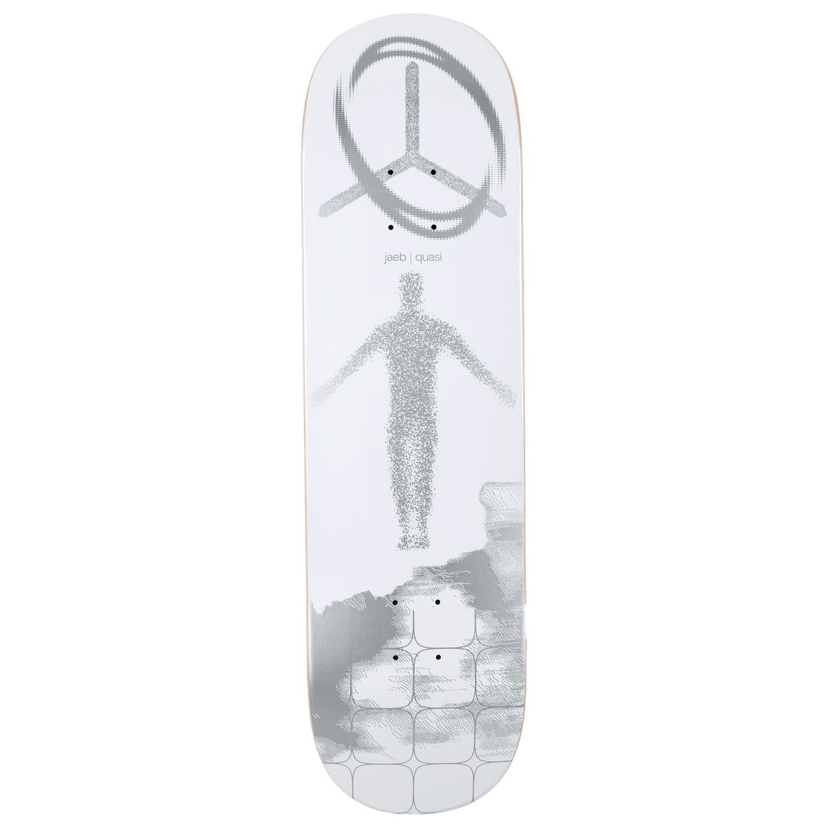 Planche de skate Quasi Jaeb 'Debut' 8,5 pouces, deck de skateboard pour débutants, en bois robuste et design moderne.