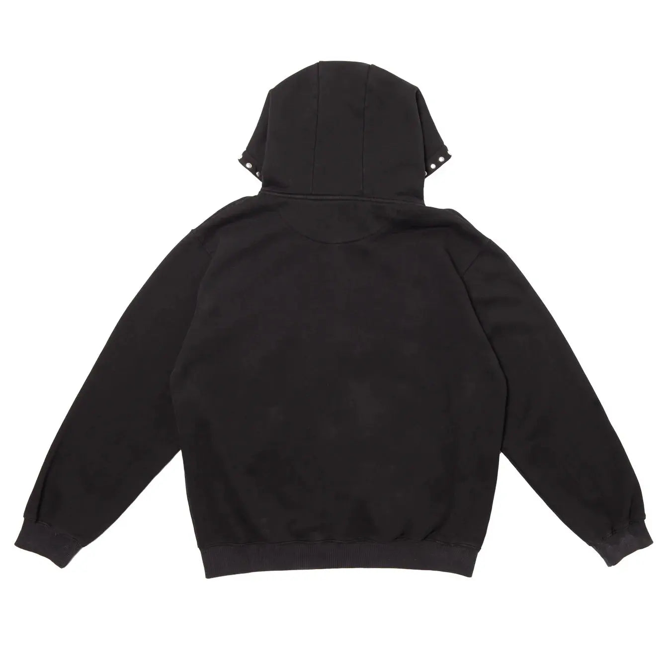 HODDLE STUDDED INTARSIA SCRIPT ZIP UP HOODIE BLACK Hoddle