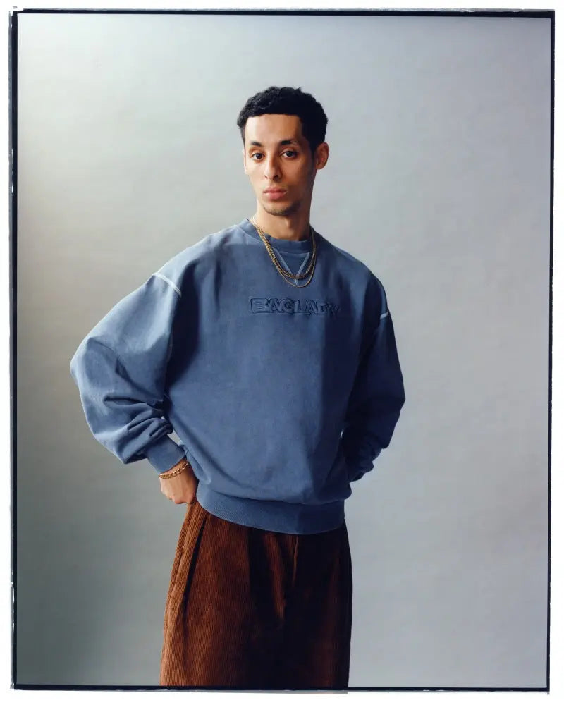 BAGLADY Acid Wash Sweatshirt Indigo BAGLADY SUPPLY
