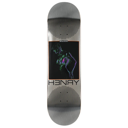 Planche de skateboard Quasi Henry I.D., deck de 8,375 pouces, avec design artistique visible sur la surface en bois naturel.