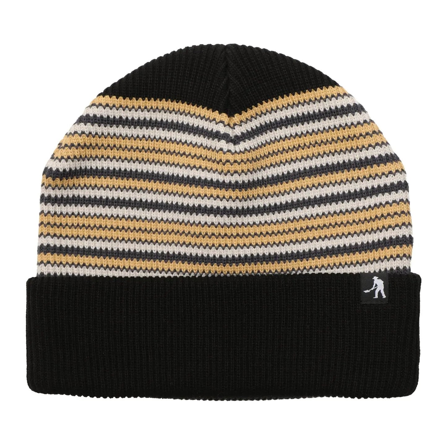 Pass~port  Striped Organic Knit Beanie Black