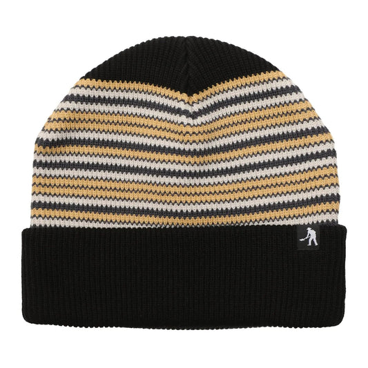 Pass~port  Striped Organic Knit Beanie Black