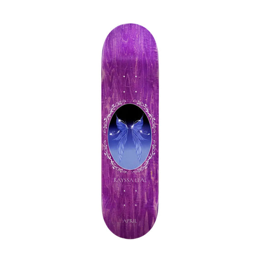 Planche de skateboard APRIL Rayssa Leal Fadinha 2 avec graphique coloré et design artistique, vue de face.