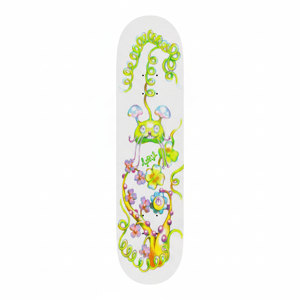 Planche de skateboard APRIL Shane O'Neil par Ema Gaspar, deck de skate durable avec graphismes colorés, pour amateurs de skateboard.