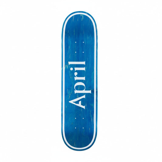 Planche de skateboard APRIL AP OG LOGO Blue invert, deck de skateboard avec logo bleu et design inversé.