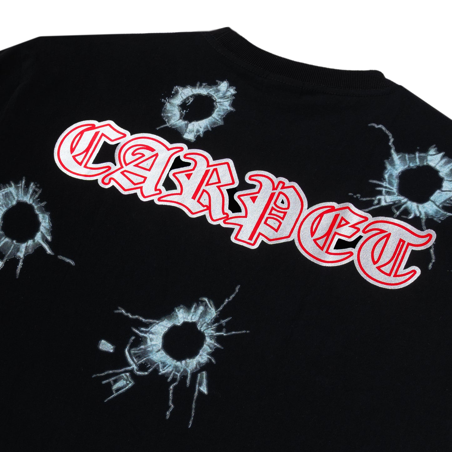 T-shirt noir de la marque Carpet avec logo Body Count imprimé à l'avant, tissu en coton confortable.