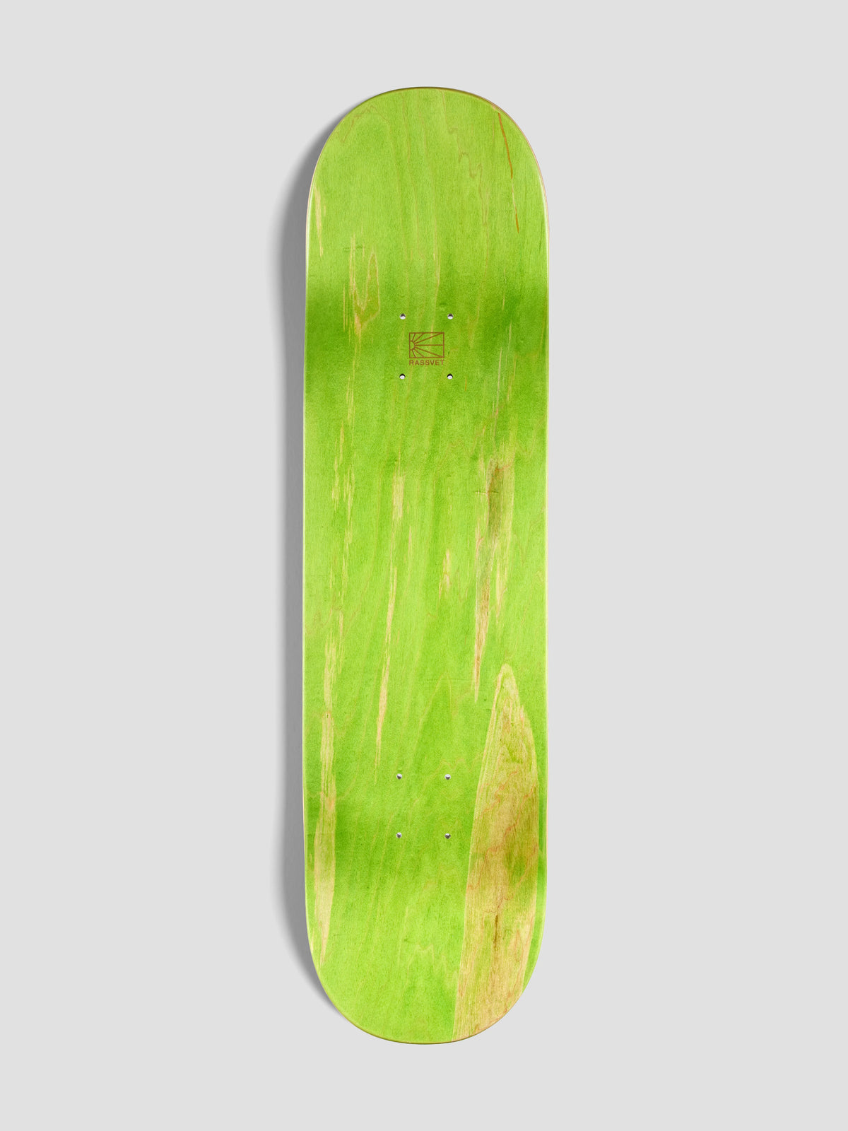 Planche de deck unisexe RASSVET FEV en bois de 8,3 pouces, design multicolore, vue de face sur fond blanc.