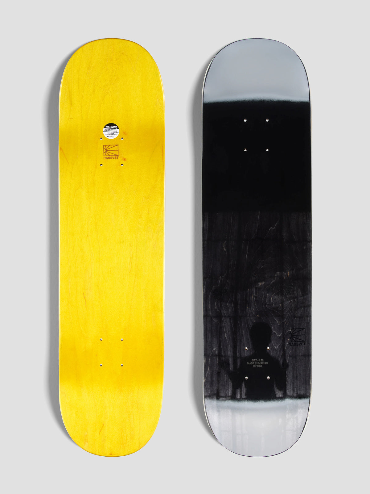 Planche de surf unisexe RASSVET Gilette Board en bois de 8.25 pouces, couleur jaune, pour sports nautiques et surf.