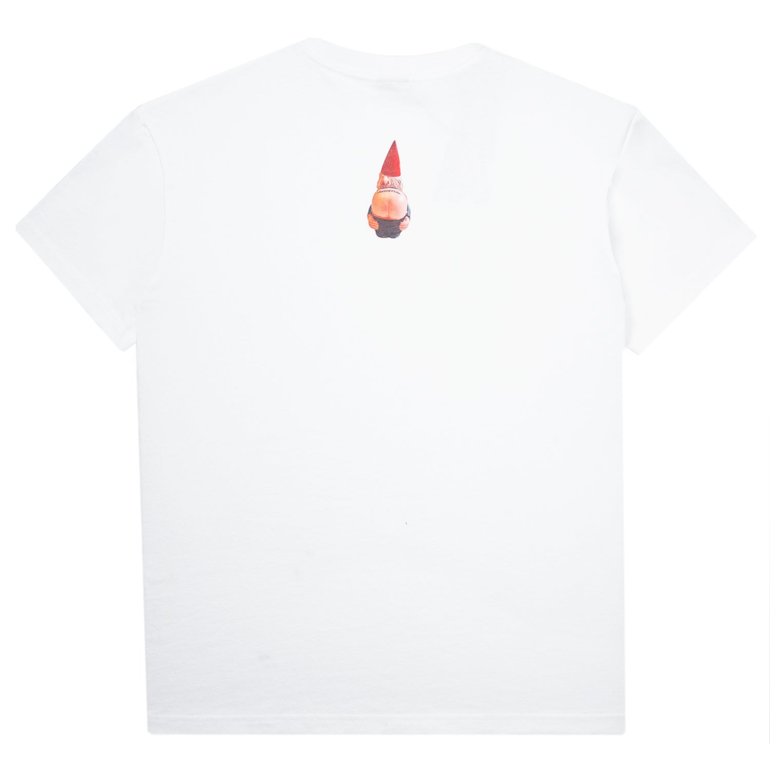 T-shirt blanc en coton avec un gnome imprimé, de la marque Carpet, style décontracté et original.