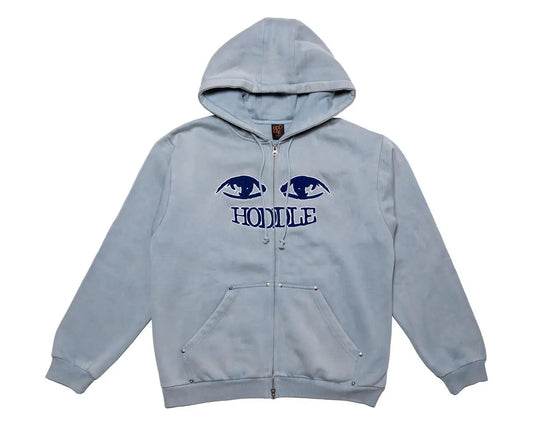 HODDLE WATCHER ZIP UP HOOD BLUE WASH Hoddle
