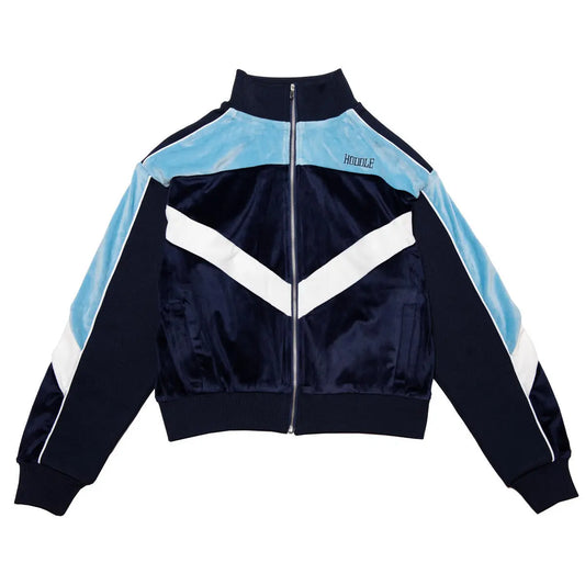 HODDLE VELOUR TRACK JACKET BLUE Hoddle