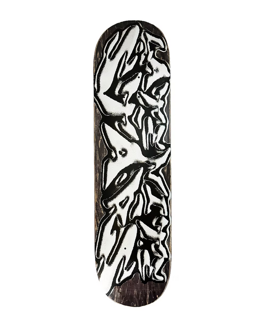 Deck de skateboard Late Nite Star Liquid Metal à petite plateforme, design moderne et robuste, pour skateboard de style court.