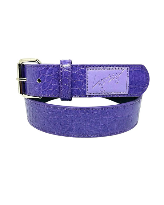 LOOSEY LOVE YOU Purple Croc Skin Belt LOOSEY