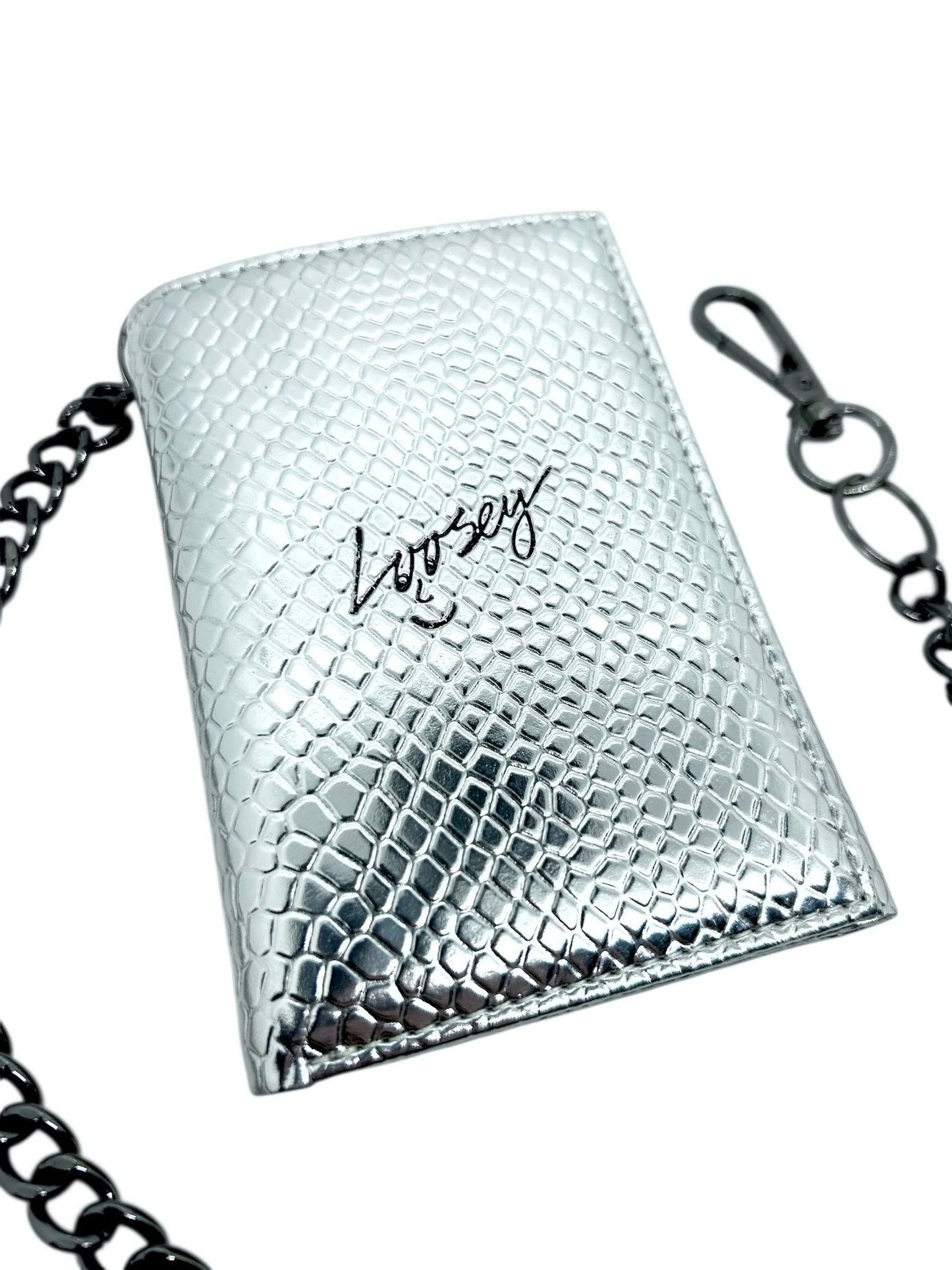 LOOSEY LOVE YOU Metallic Silver Chain Gang Loosey love you