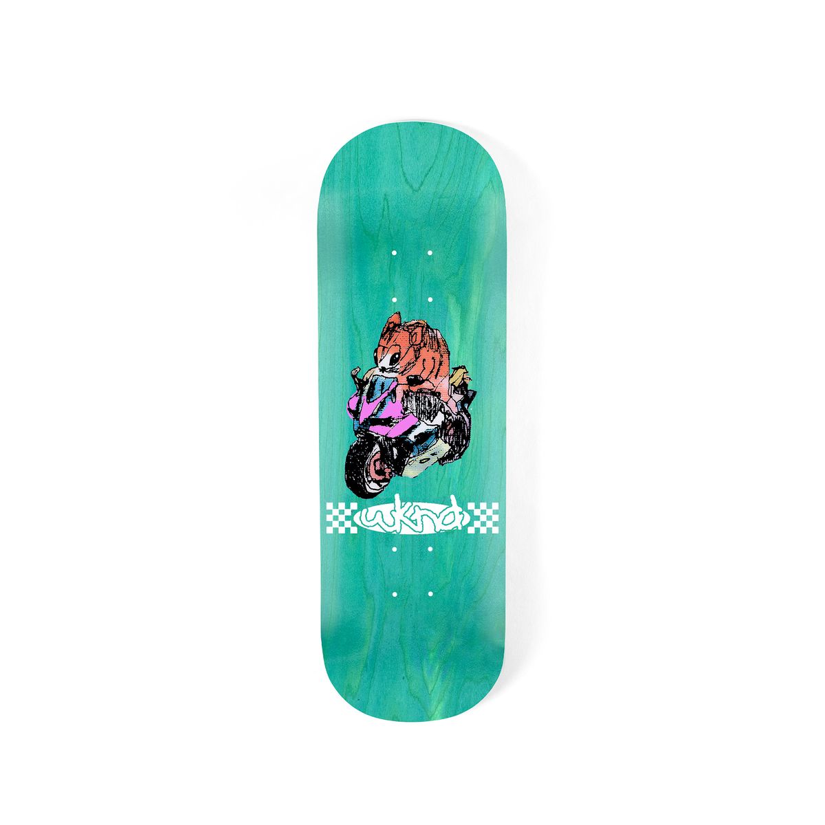 Planche de skateboard mini WKND « Rolling Mouse », largeur 8,25 pouces, illustration de souris roulante