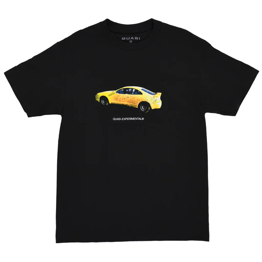T-shirt Quasi Autobody en noir avec logo graphique sur le devant, en coton confortable, style streetwear.