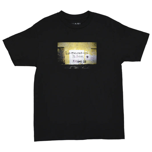 T-shirt Quasi Skateboards 33 en noir, vêtement casual avec logo Quasi, vue de face sur fond blanc