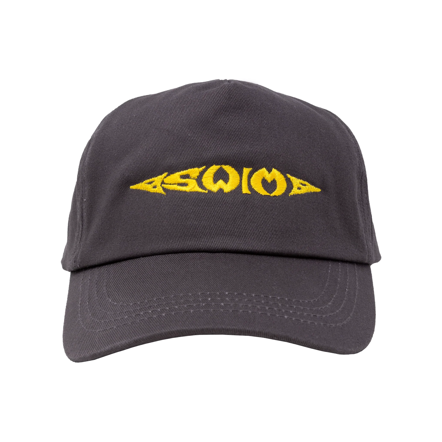 Casquette grise Swim Skateboards TRIBAL LOGO, 5 panneaux, vue frontale, style décontracté et tendance.