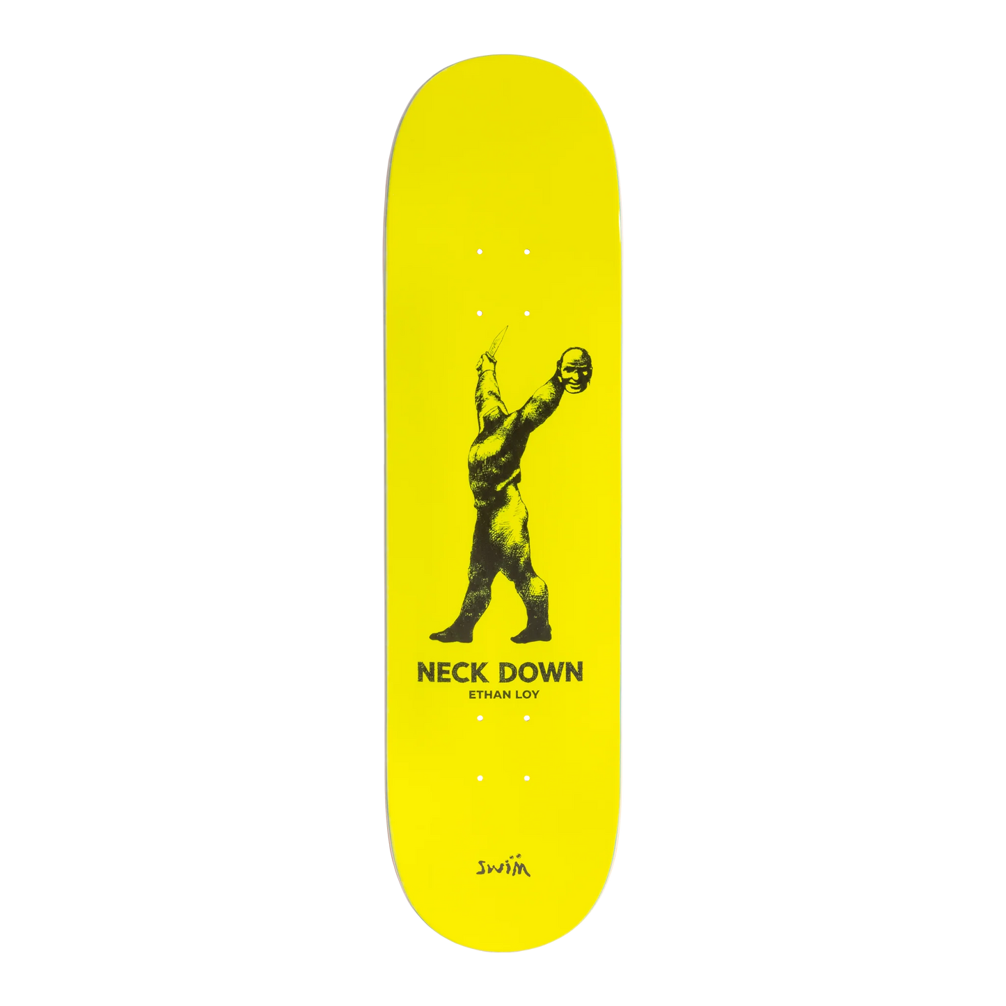 Planche de skateboard Swim ETHAN LOY PRO MODEL, vue de dessous, avec design de deck de skateboard pour la pratique.