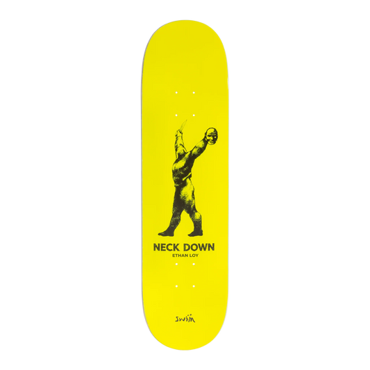 Planche de skateboard Swim ETHAN LOY PRO MODEL, vue de dessous, avec design de deck de skateboard pour la pratique.