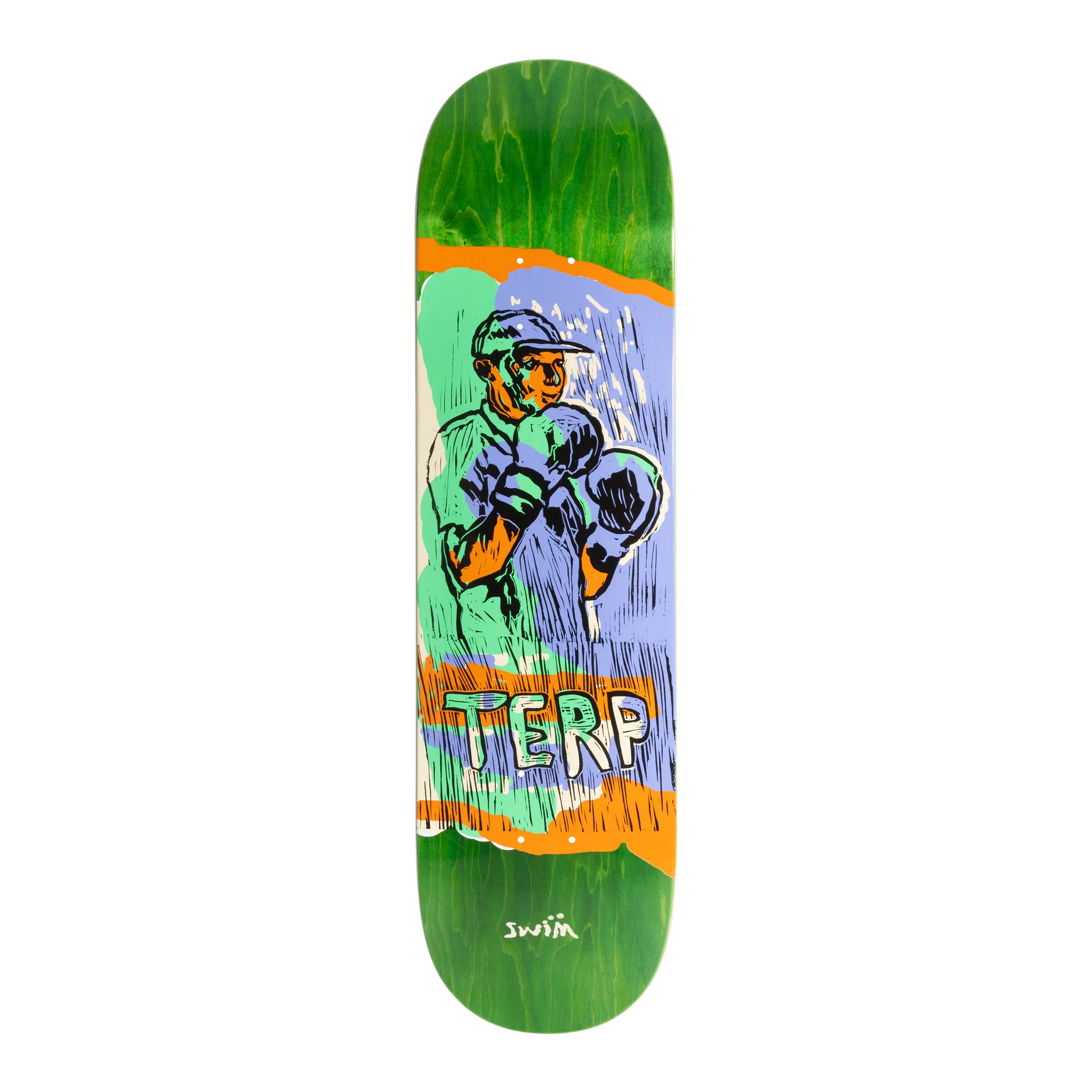 Planche de skateboard Swim Skateboards KEVIN TERPENING PRO MODEL pour skateboard, deck robuste et stylé en bois naturel.