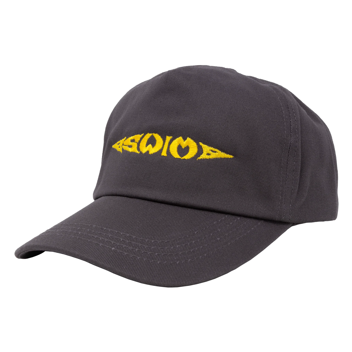 Casquette gris Swim Skateboards TRIBAL LOGO 5 PANEL, style décontracté avec logo tribal visible sur le devant.