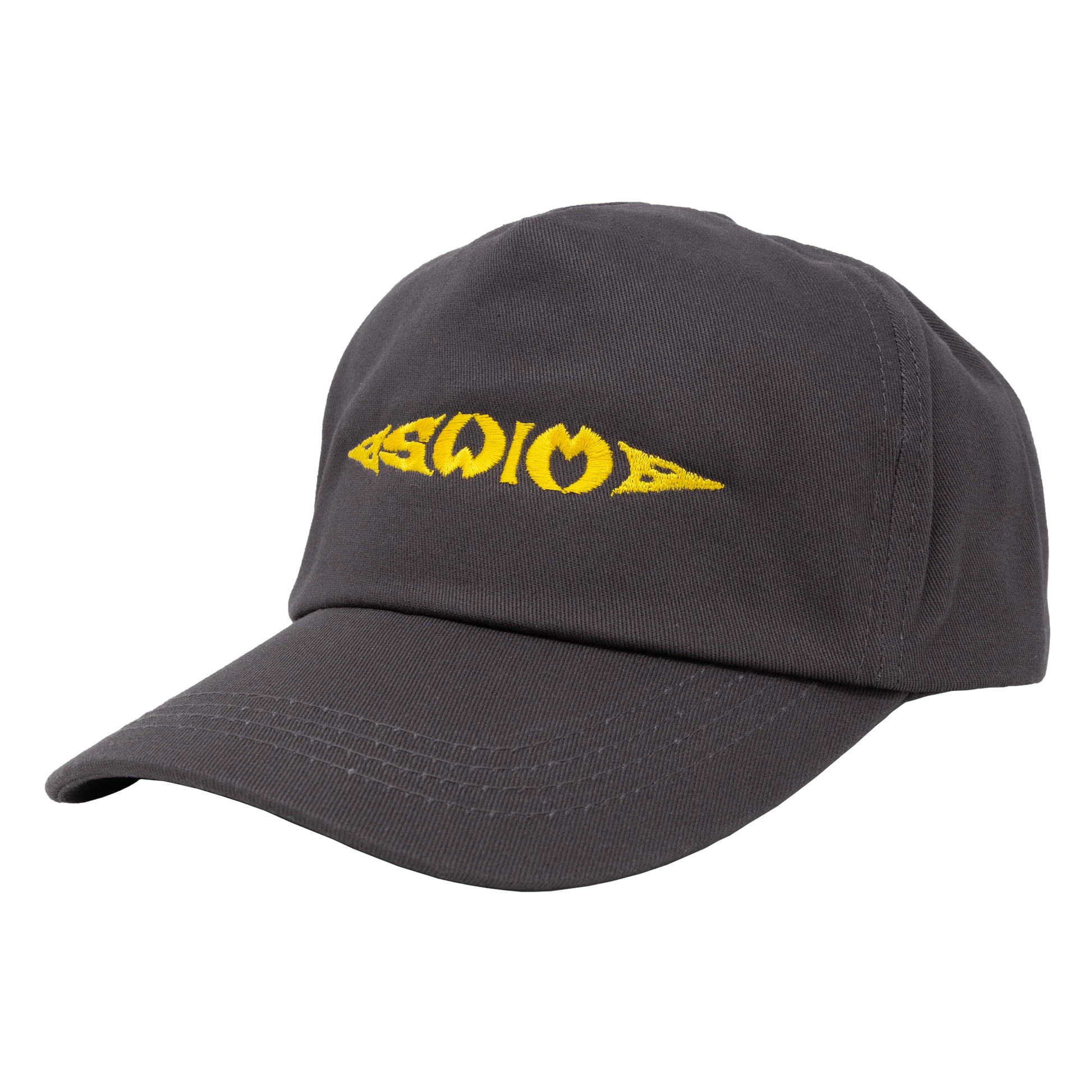 Casquette gris Swim Skateboards TRIBAL LOGO 5 PANEL, style décontracté avec logo tribal visible sur le devant.