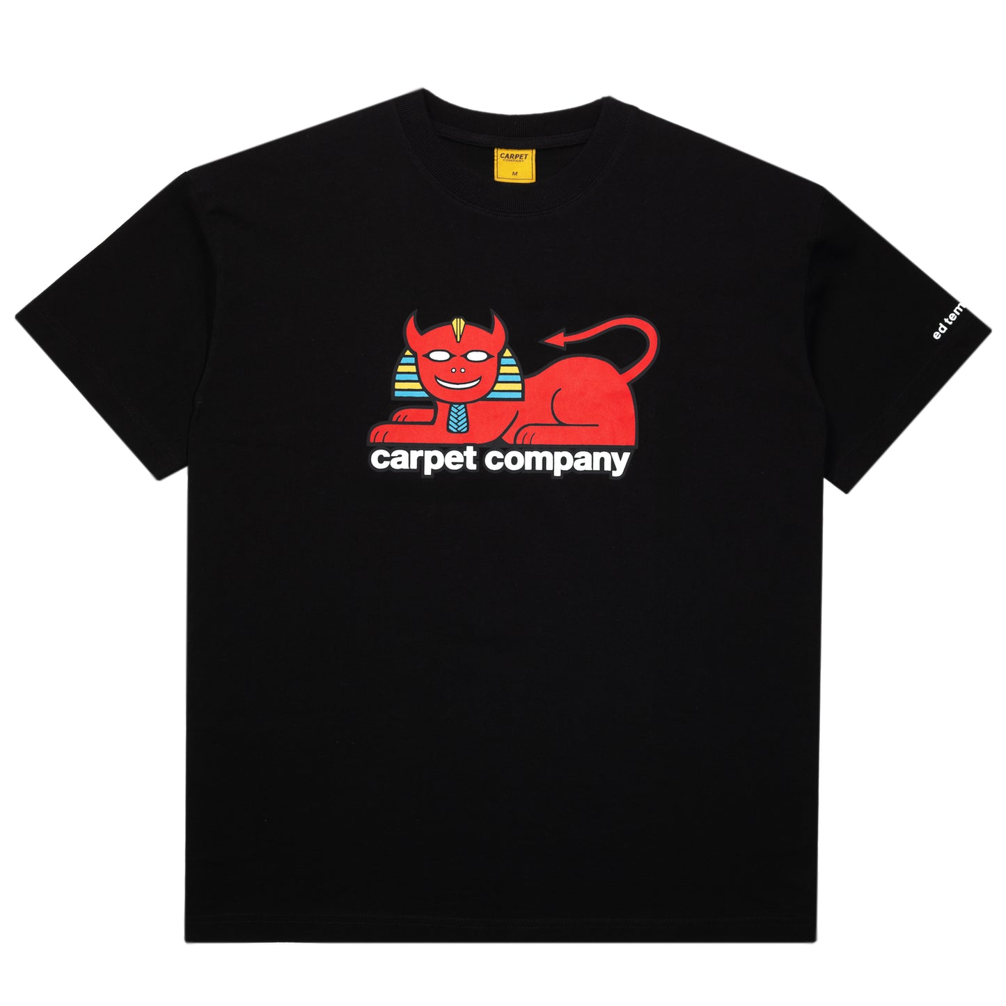 Tee noir de la marque Carpet, modèle Templeton Guest Pro, affiché à plat avec logo visible sur le devant.