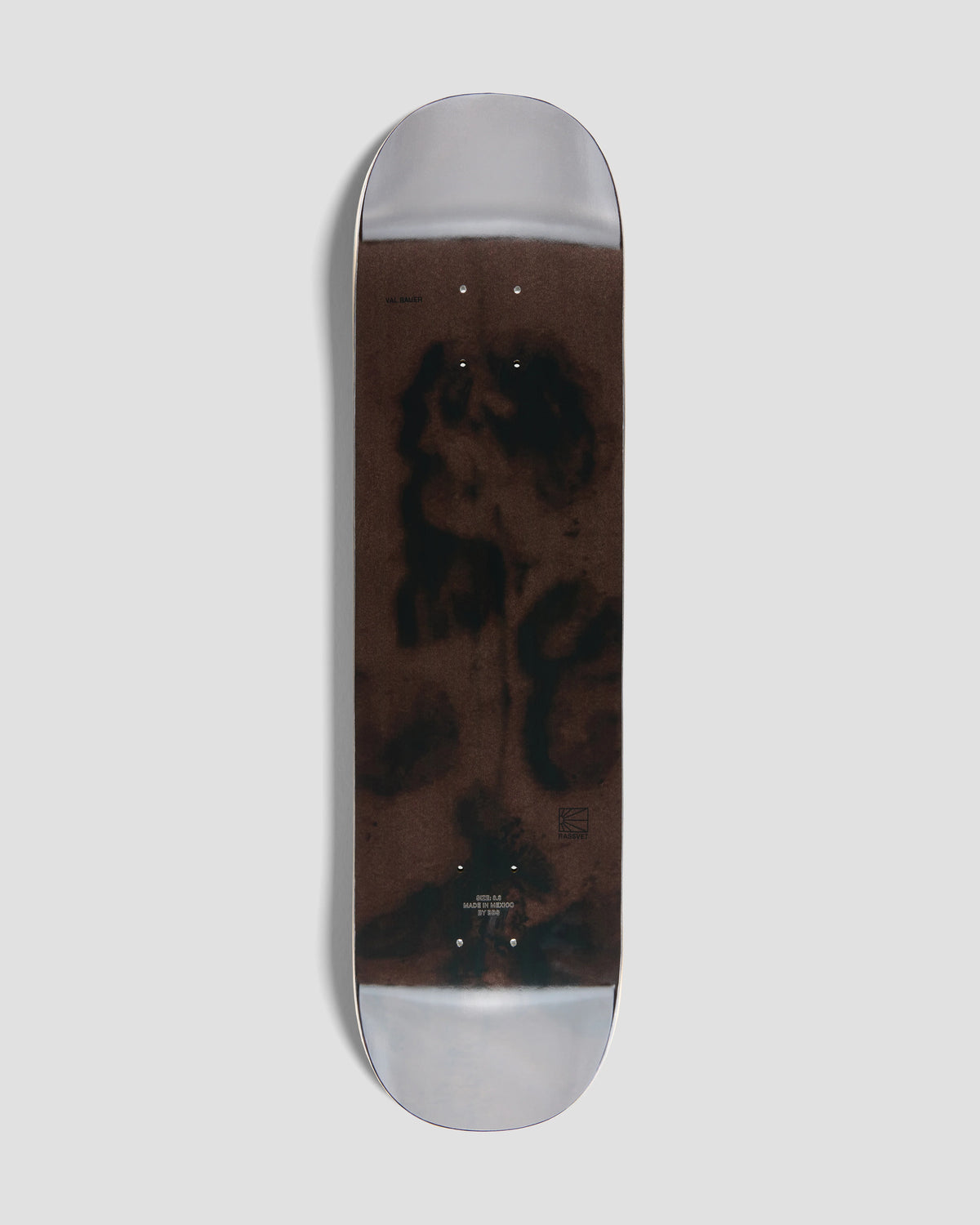 Plateau de skateboard unisexe RASSVET Bauer en bois, 8.3 pouces, couleur marron, design robuste et élégant.
