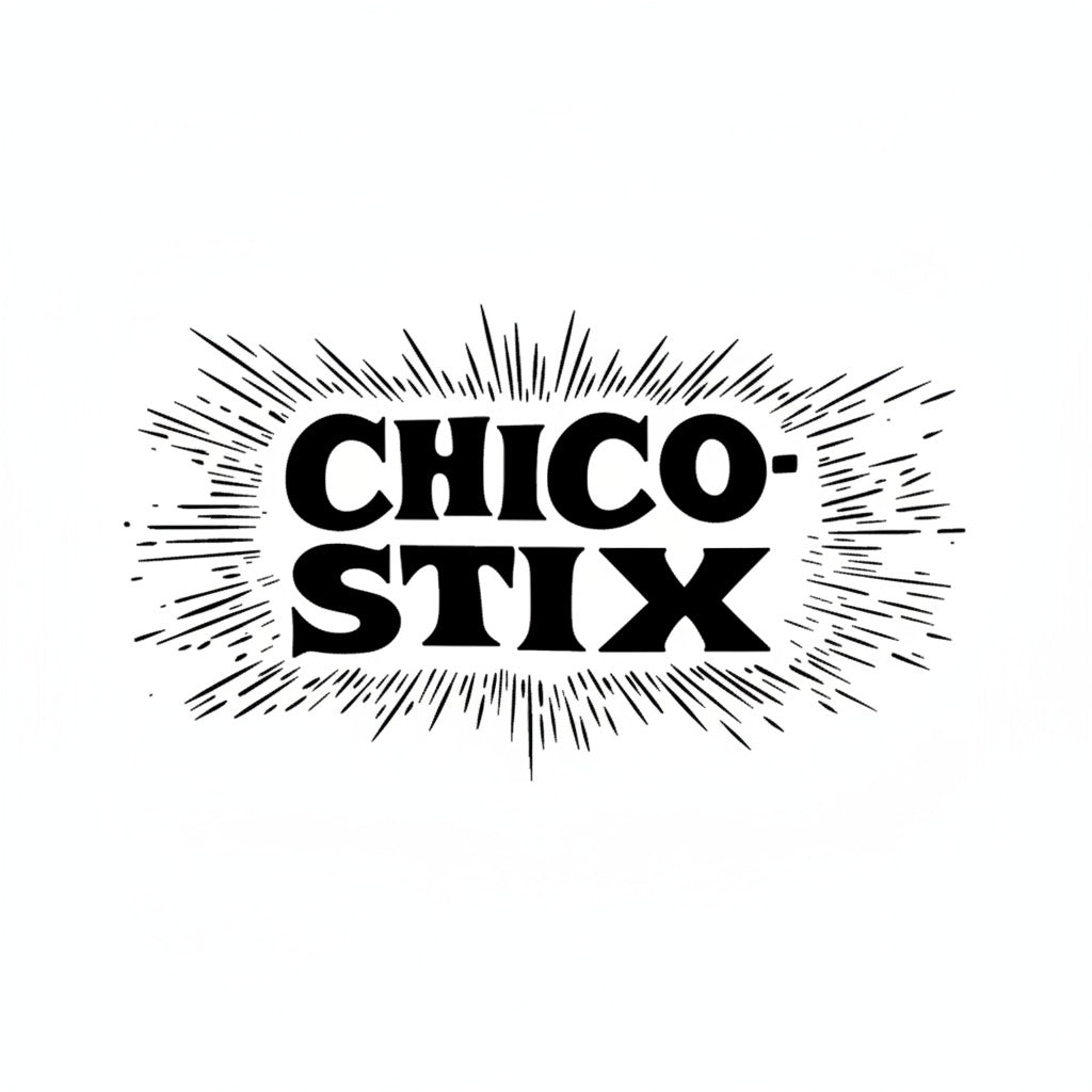 Logo Chicostix Limited Tim Gavin Guest Board signé, représentant la marque de planche de skateboard Chicostix.