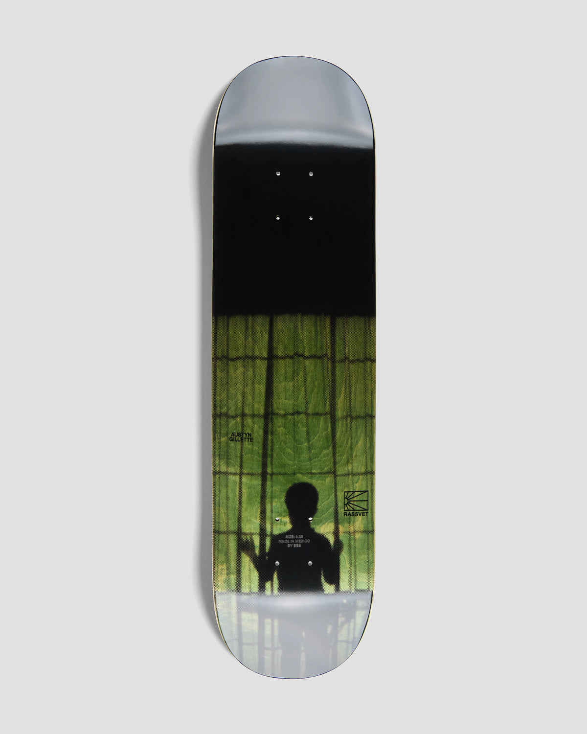 Planche de planche de deck unisexe RASSVET Gilette Board en bois de 8,25 pouces, couleur jaune, vue de face