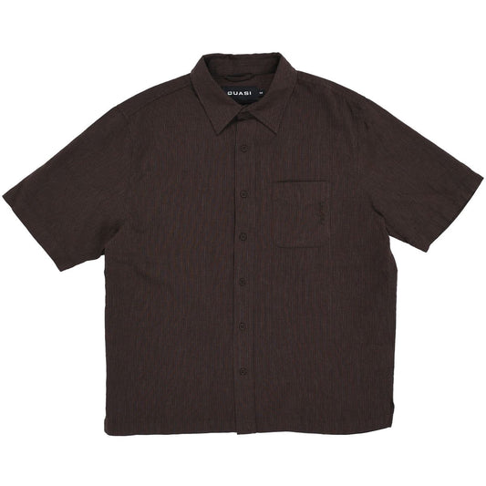 Chemise à manches courtes Quasi Kalvin, style button-up, en tissu hickory, vêtement casual pour homme.