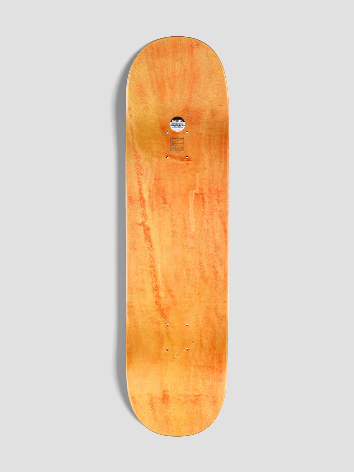 Planche de skateboard unisexe RASSVET en bois, 8,5 pouces, couleur noire, vue de dessus, pour skateboard ou cruising.