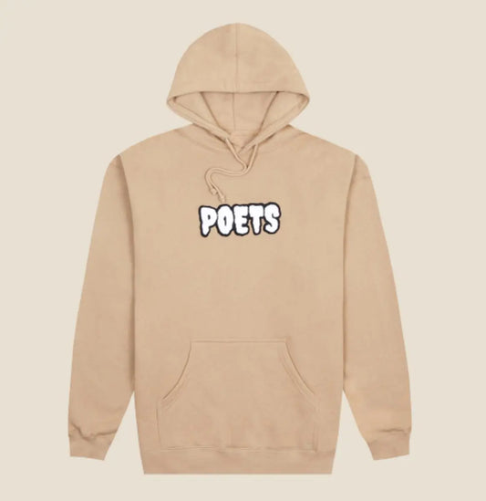 POETS CHENELLE FLOCK HOODED SWEATSHIRT TAN POETS