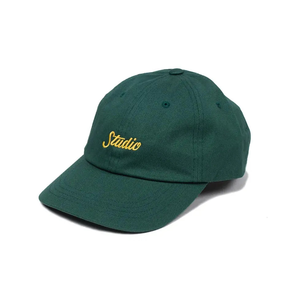 STUDIO Small Script Dad Hat Forest Green w/Gold STUDIO