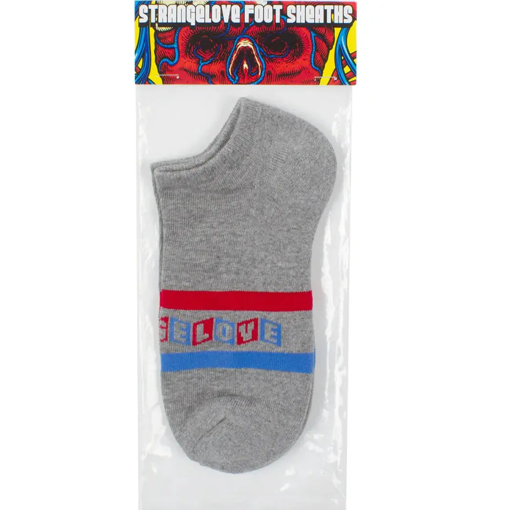 StrangeLove CineLogo Stripe / GREY / No Show Foot Sheaths STRANGELOVE